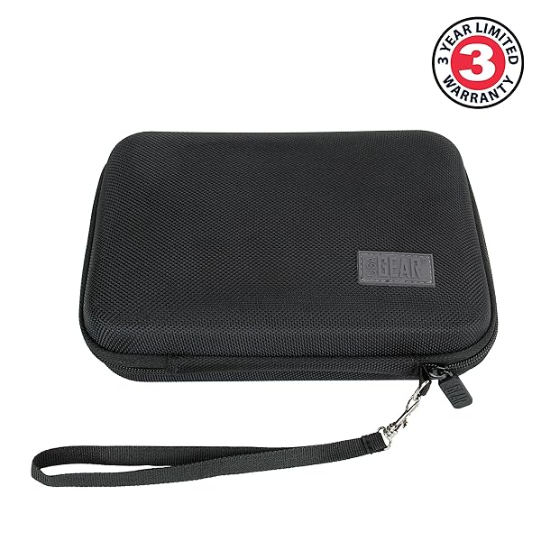 USA Gear USA Gear Hard Shell Electronic Organizer Case - 7.5 Inch GPS & Accessory Pocket, Water Resistant for Garmin & More - Black - View 8 of 10