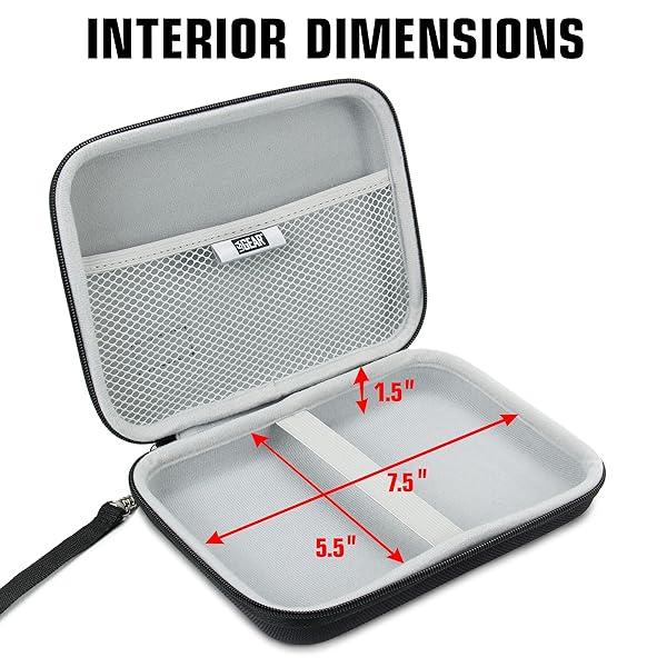 USA Gear USA Gear Hard Shell Electronic Organizer Case - 7.5 Inch GPS & Accessory Pocket, Water Resistant for Garmin & More - Black - View 10 of 10