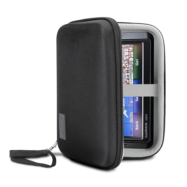 USA Gear USA Gear Hard Shell Electronic Organizer Case - 7.5 Inch GPS & Accessory Pocket, Water Resistant for Garmin & More - Black