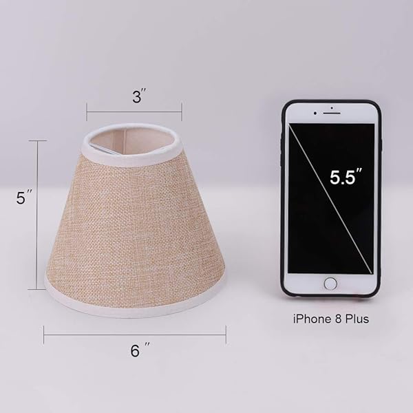 Wellmet Wellmet Small Clip-on Drum Lamp Shades Set of 6 for Candle Bulbs 3 X 6 X 5 Linen - View 3 of 9