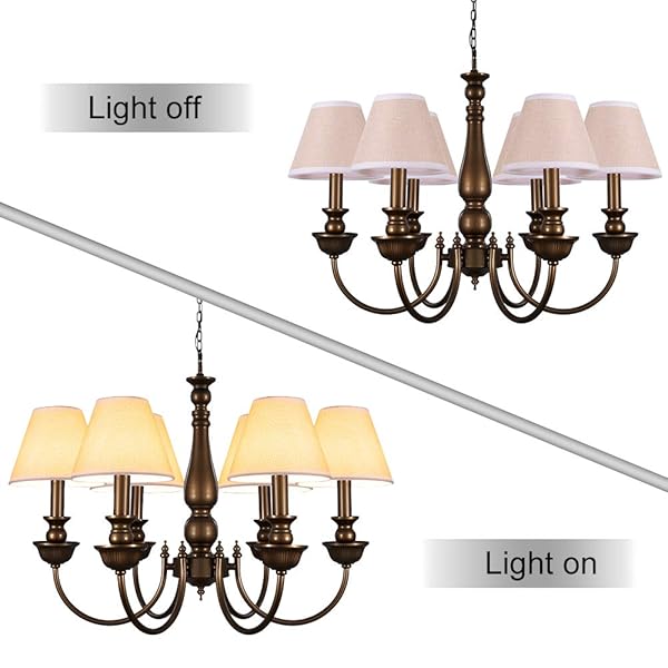 Wellmet Wellmet Small Clip-on Drum Lamp Shades Set of 6 for Candle Bulbs 3 X 6 X 5 Linen - View 4 of 9