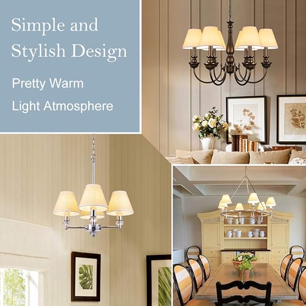 Wellmet Wellmet Small Clip-on Drum Lamp Shades Set of 6 for Candle Bulbs 3 X 6 X 5 Linen - View 5 of 9