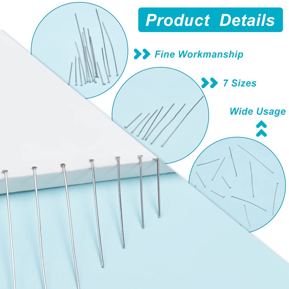 PH PandaHall PH PandaHall 700 Pcs Stainless Steel Flat Head Pins 7 Styles 2 Inch Length 23 Gauge for Jewelry Making and Craft Projects - View 6 of 8