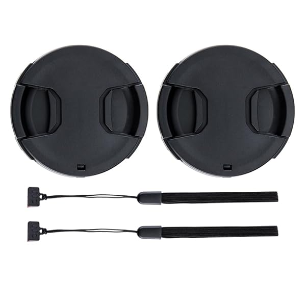 2-Pack 58mm Front Lens Cap Cover for Canon EOS Rebel T7 T6 T5 & More - Includes Cap Keeper
