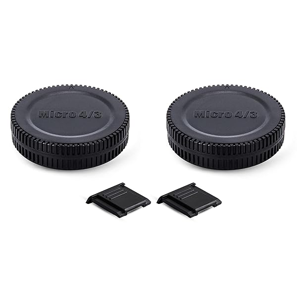 2 Pack Micro 4/3 Body Cap & Rear Lens Cover for Panasonic & Olympus Cameras - G9 II, G7, GH5, OM-1 & More