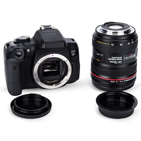 PROfezzion 2 Pack EF EF-S Mount Body & Rear Lens Cap for Canon EOS 60D, 70D, 80D, 90D, 5D Mark III IV & More - Essential Camera Protection - View 4 of 7