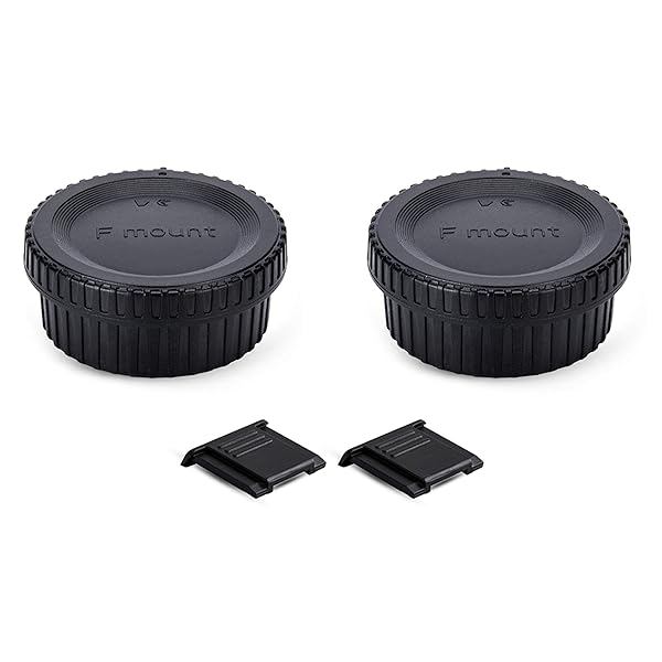 2 Pack F Mount Body Cap & Rear Lens Cap for Nikon D3500, D5600, D850 & More - Essential Camera Protection