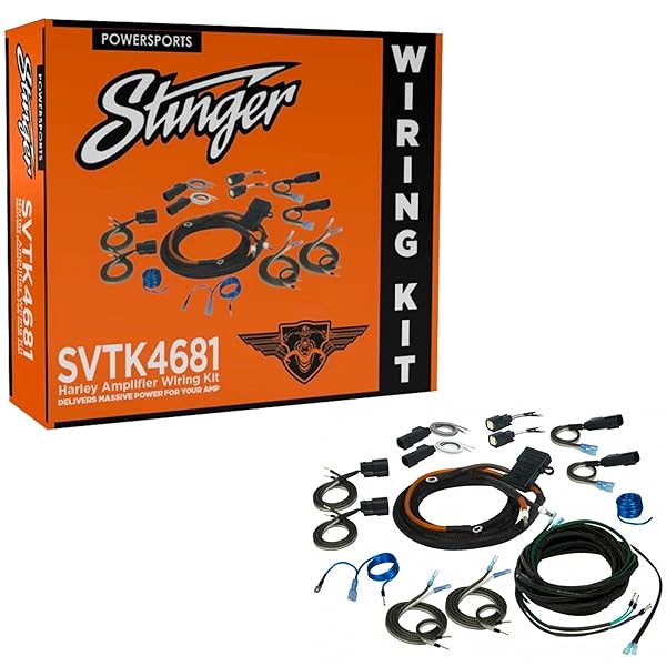 Stinger Universal Amp Wiring Kit for 1998 and Up Harley-Davidson Touring Motorcycles 2 and 4 Channel