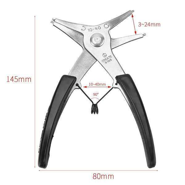 Hilitand 1pc Dual Purpose Snap Ring Pliers - Easy Internal & External Circlip Removal Tool - View 3 of 10