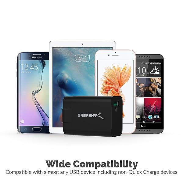 SABRENT SABRENT Quick Charge 3.0 USB Wall Charger - 18W 5V 2.4A Fast Charging (AX-QCP1) - View 6 of 10