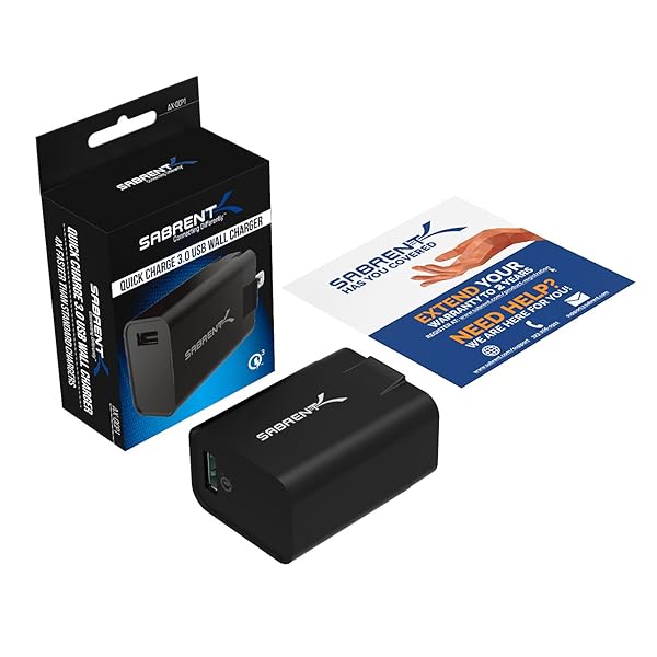 SABRENT SABRENT Quick Charge 3.0 USB Wall Charger - 18W 5V 2.4A Fast Charging (AX-QCP1) - View 10 of 10