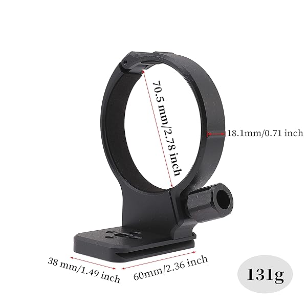 Hersmay "71mm Tripod Collar Mount Ring 1/4" for Sigma APO 70-200mm F2.8 II EX DG Macro HSM Lens - Enhance Stability & Performance" - View 5 of 8