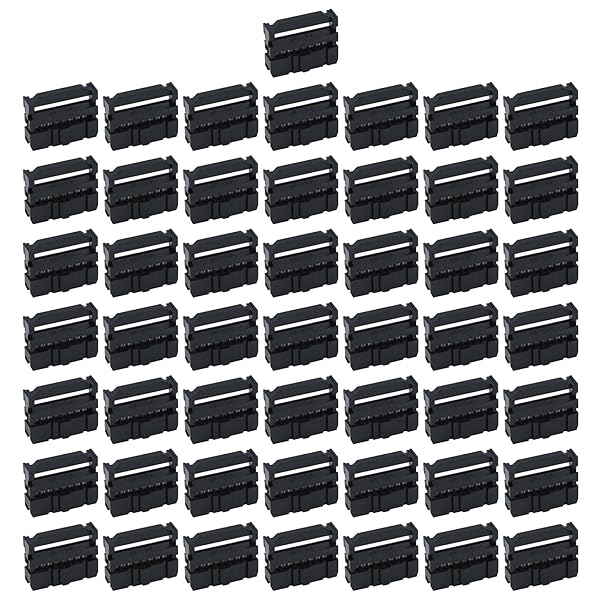 Antrader 50 x FC-16P 16Pin IDC Socket Connector - Dual Row 2.54mm Pitch Female Header