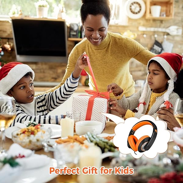 rockpapa Rockpapa Comfort+ Kids Headphones with Microphone - Over-Ear Wired for School & Tablets - Black & Orange - View 7 of 7