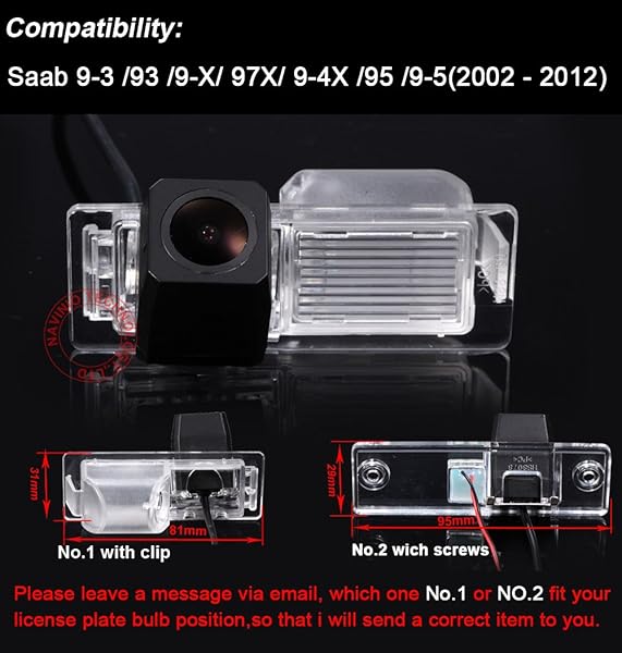 Navinio Navinio Rear View Backup Camera License Plate Lighting Night Version for Saab 9-3 9-X 97X 9-4X 95 9-5 Toyota Land Cruiser Prado - View 6 of 9
