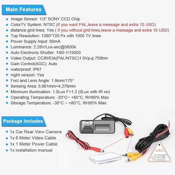 Navinio Navinio Front View Logo Camera Parking System CCD Waterproof IP67 Wide Angle for MB Vito Sprinter Viano G/GL/GLK/M/SL/SLK/R/GLA/CL/CLA/AMG Class - View 5 of 6