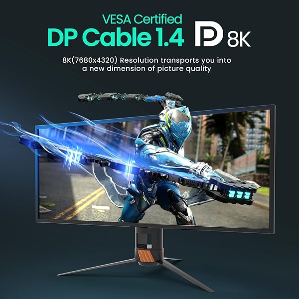 LINKUP LINKUP DisplayPort DP8K Cable 5m - VESA Certified 8K@60Hz, 4K@144Hz, Heavy Duty 28AWG - View 6 of 10