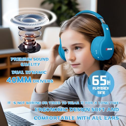 MIDOLA Midola Kids Bluetooth Headphones: 60H Playtime, Volume Limit, Foldable Design - Perfect for Travel & School - View 4 of 8