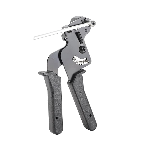 Estink 65 Manganese Steel Cable Tie Tool - Automatic Tensioner & Cutter for 12mm Ties, Durable Black Design