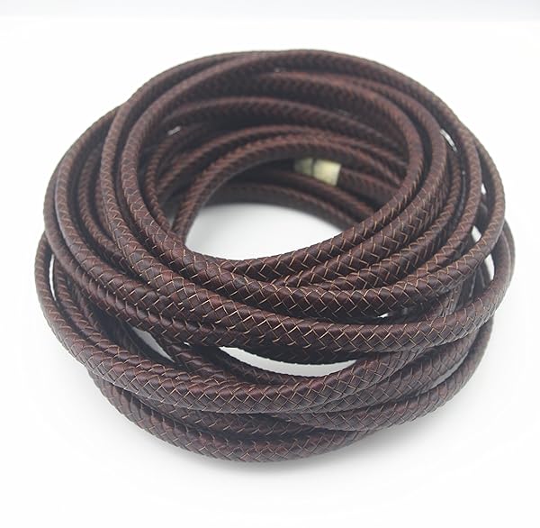 Glory Qin Glory Qin 1M Flat Folded Braided Genuine Leather Cord Straps for Bracelet and Jewelry Antique Brown 10x5mm - View 3 of 6