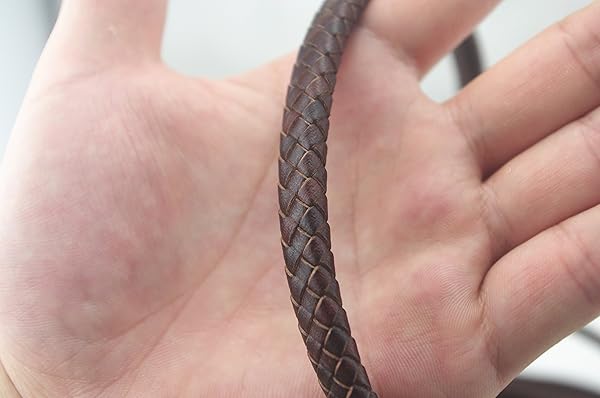 Glory Qin Glory Qin 1M Flat Folded Braided Genuine Leather Cord Straps for Bracelet and Jewelry Antique Brown 10x5mm - View 5 of 6