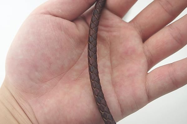 Glory Qin Glory Qin 1M Flat Folded Braided Genuine Leather Cord Straps for Bracelet and Jewelry Antique Brown 10x5mm - View 6 of 6