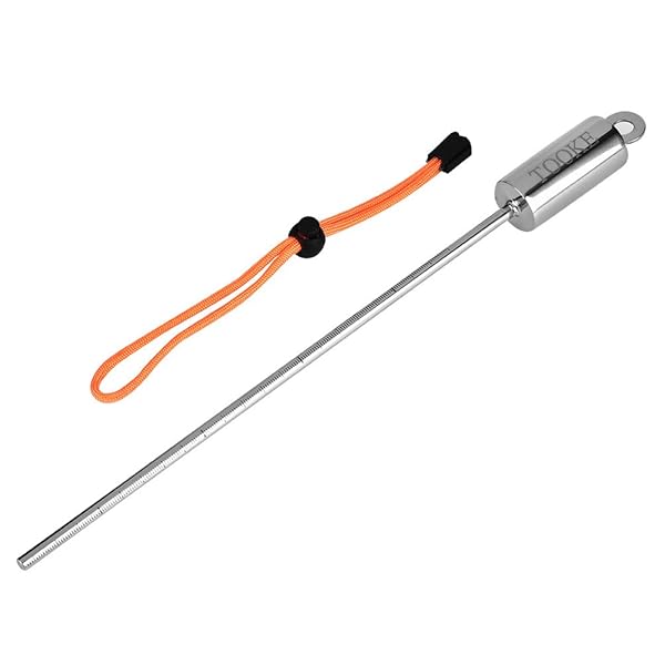 Stainless Steel Lobster Tickle Pointer - Underwater Shaker Noise Maker for Diving (Orange) with Lanyard