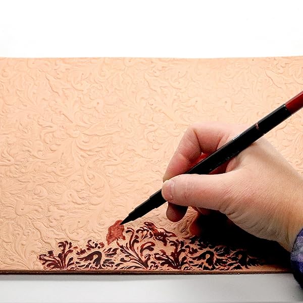 Realeather Realeather F2400-01 Leather Dye Pens 6-Pack: Double-Sided, Fine & Brush Tips in Earth Tone Colors - View 4 of 5