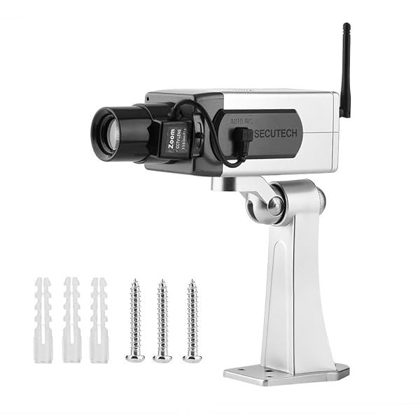 Realistic Fake Security Camera with Auto Rotation & Flashing LED for Home & Store Surveillance