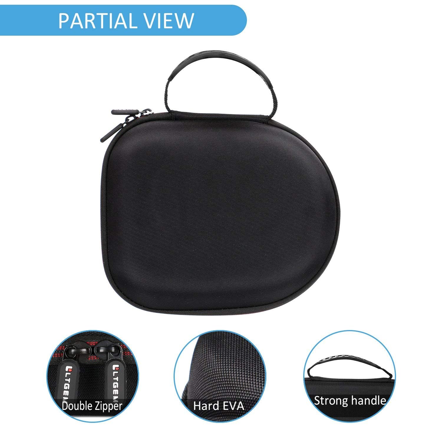 L LTGEM Headphone Case for Sennheiser HD 560 S 599 SE 280 Pro 599 600 660S2 620S 569 Over Ear Audiophile Headphones Black - View 6 of 7