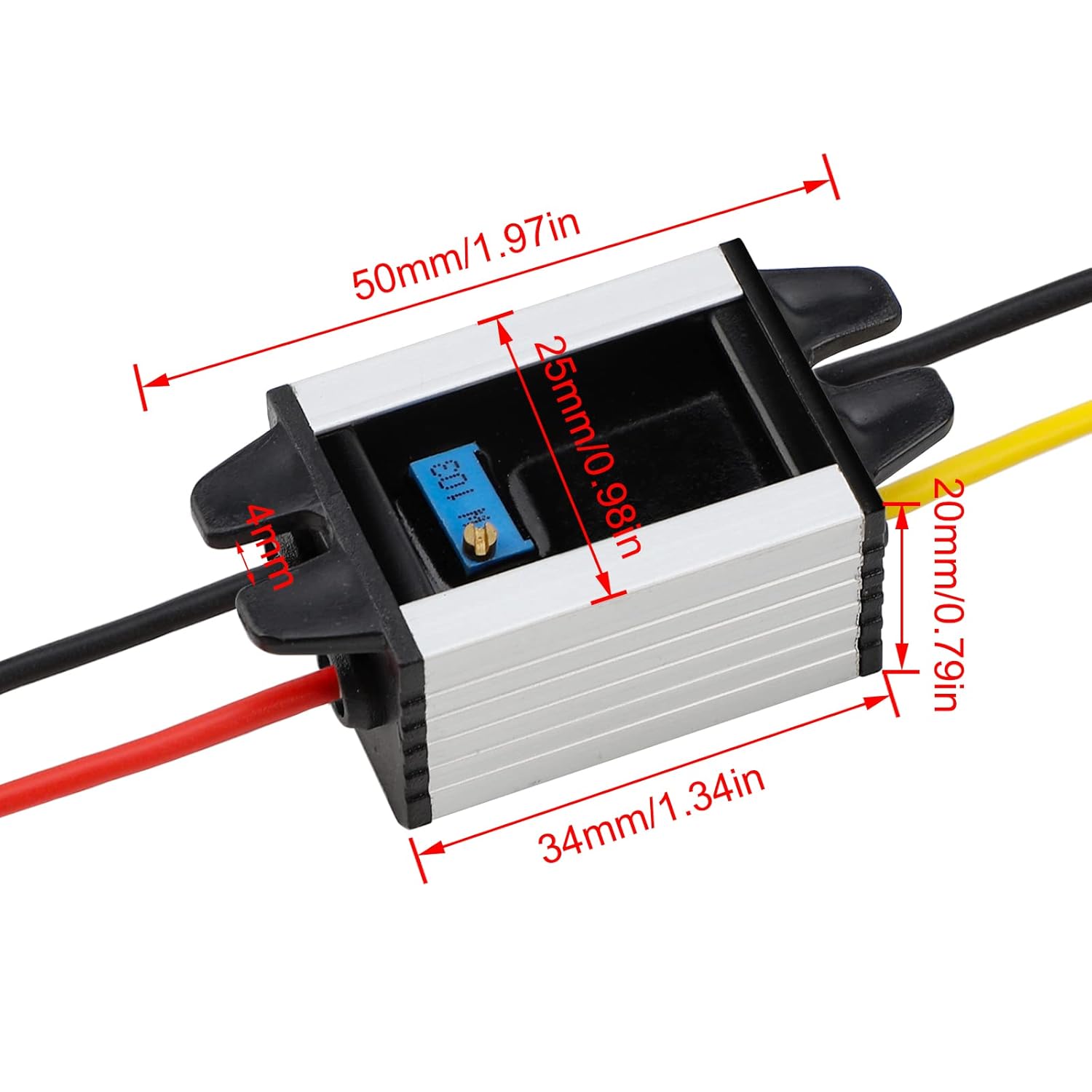 DROK DROK 5V DC Converter Waterproof Buck Converter 8V-22V Adjustable Power Supply Voltage Regulator Module 3A 2pcs - View 3 of 6