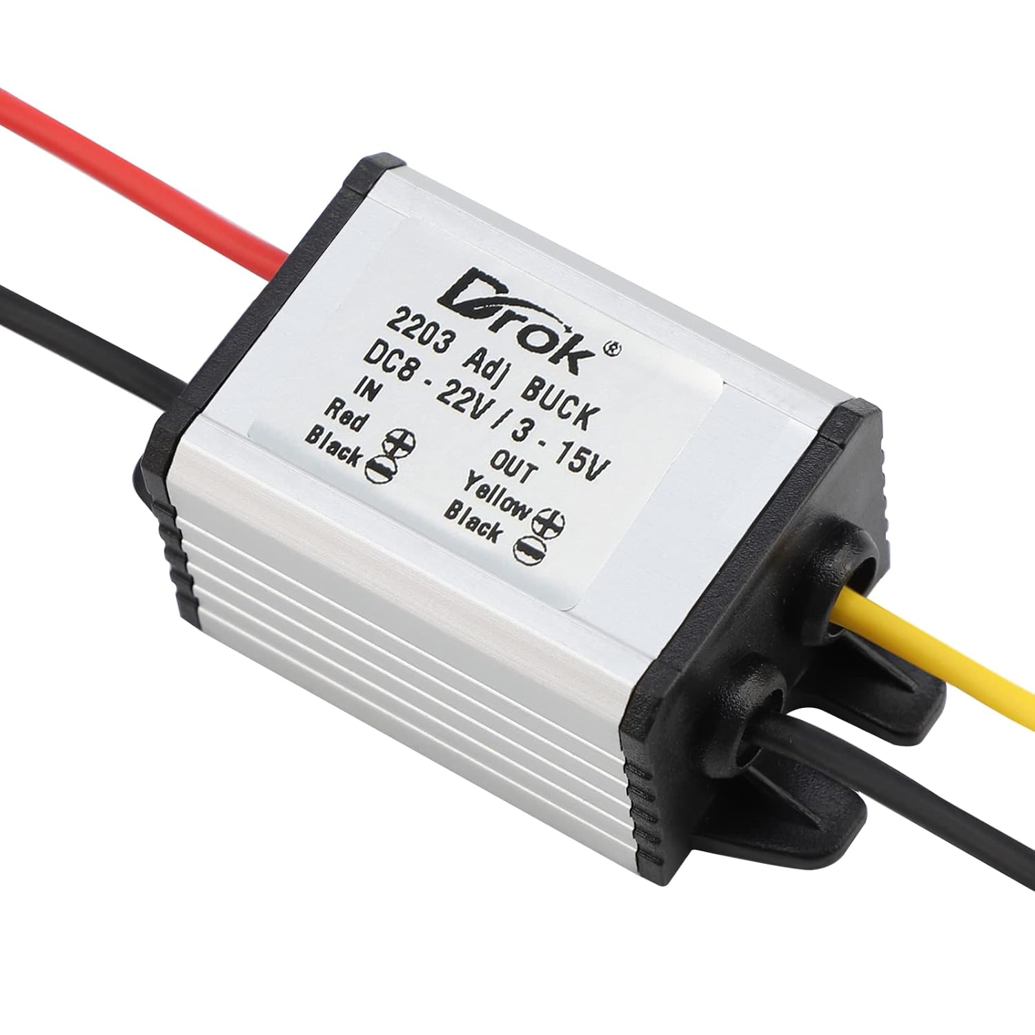 DROK DROK 5V DC Converter Waterproof Buck Converter 8V-22V Adjustable Power Supply Voltage Regulator Module 3A 2pcs - View 4 of 6