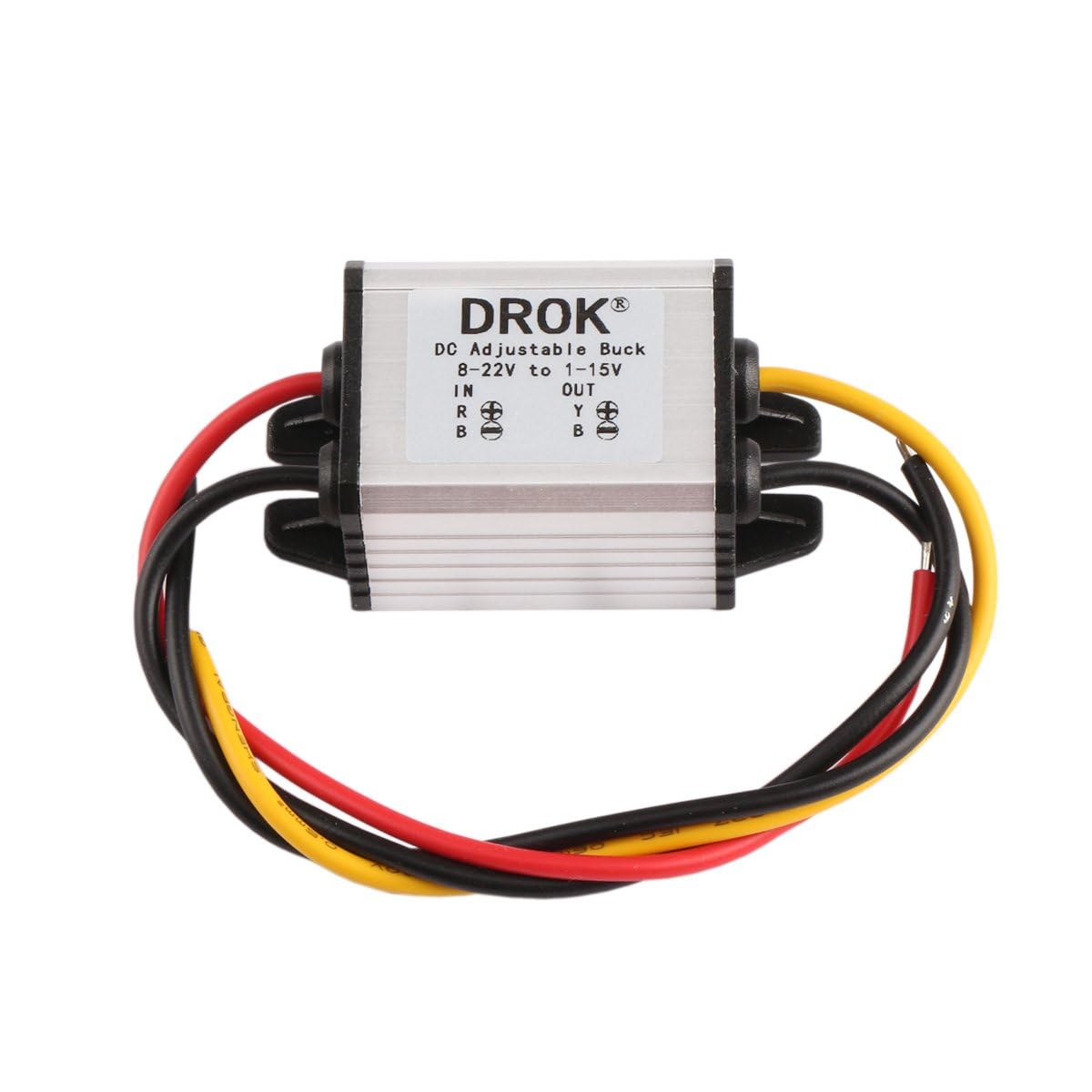 DROK 5V DC Converter Waterproof Buck Converter 8V-22V Adjustable Power Supply Voltage Regulator Module 3A 2pcs