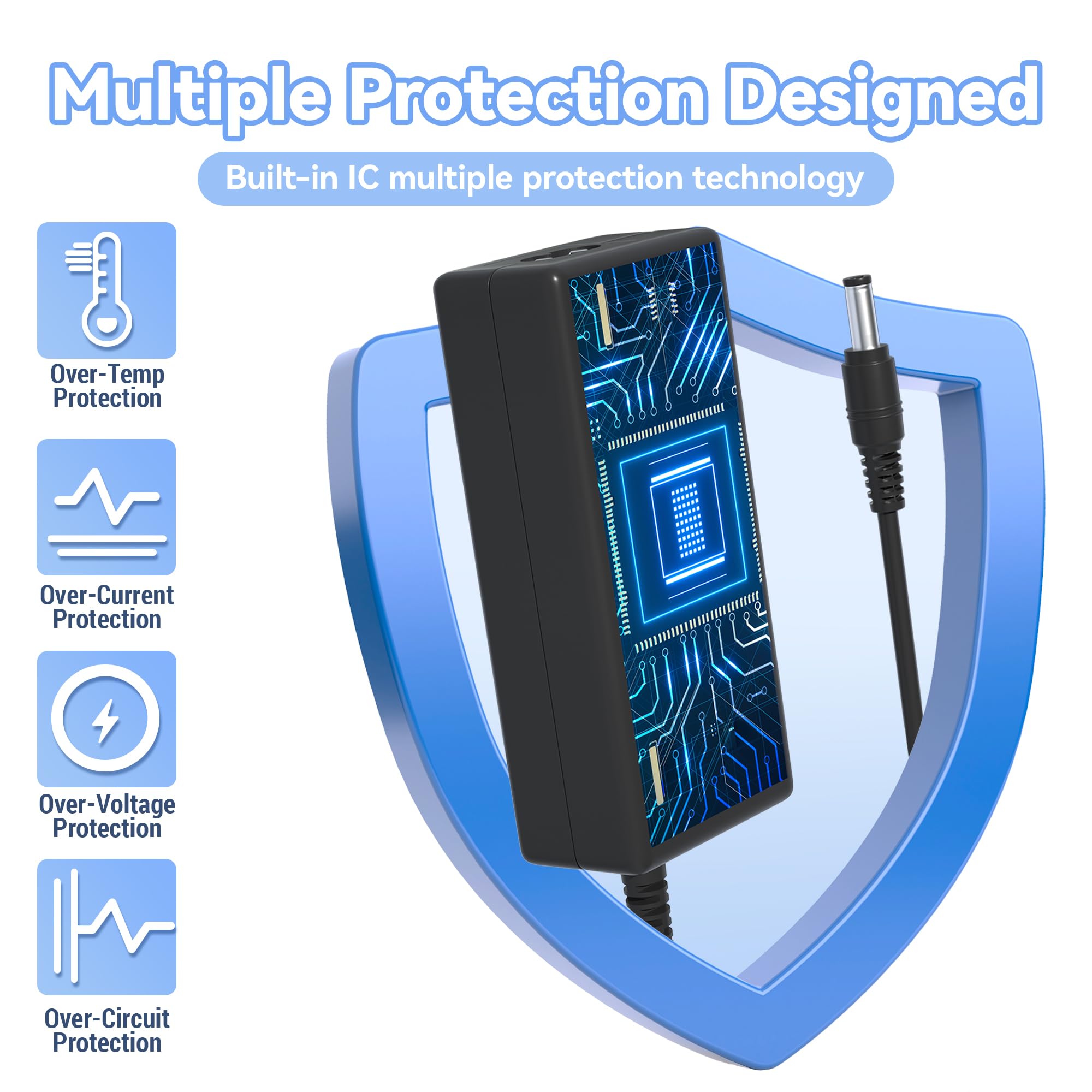 ABLEGRID ABLEGRID 12V 5A Charger for Swann Lorex Q-See Security Camera with 8-Way Power Splitter Cable for CCTV and LED Strip Lights - View 2 of 8