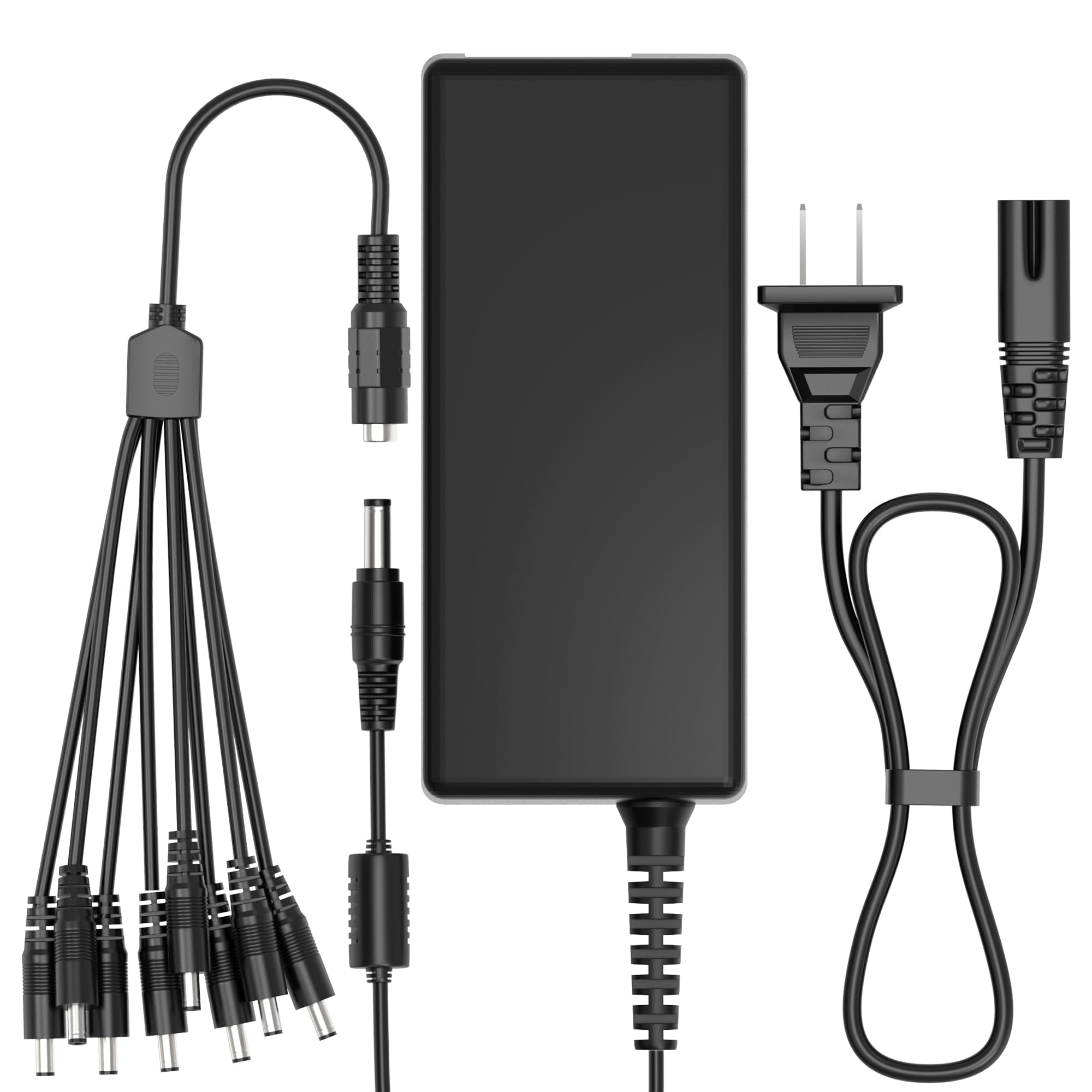 ABLEGRID ABLEGRID 12V 5A Charger for Swann Lorex Q-See Security Camera with 8-Way Power Splitter Cable for CCTV and LED Strip Lights
