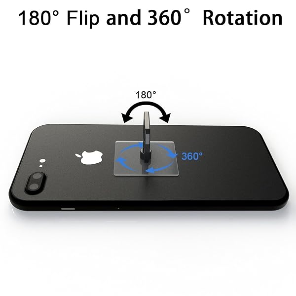 Attom Tech Attom Tech Transparent Phone Ring Holder Grip 360 Degree Rotation Clear Kick-Stand for iPhone and Galaxy Models Black - View 5 of 7