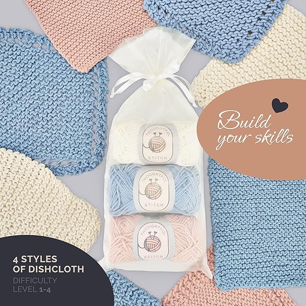 Thoughtful Stitch Thoughtful Stitch Knitting Kit for Beginners: Complete Yarn Set with Tutorial Book & Eco-Friendly Materials - View 3 of 10