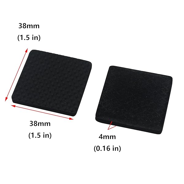 Antrader Antrader 48pcs Non-Slip Furniture Pads Self Adhesive Floor Protector Mat for Table Chair Sofa Feet Black Square 1.5 x 1.5 Inches - View 2 of 4