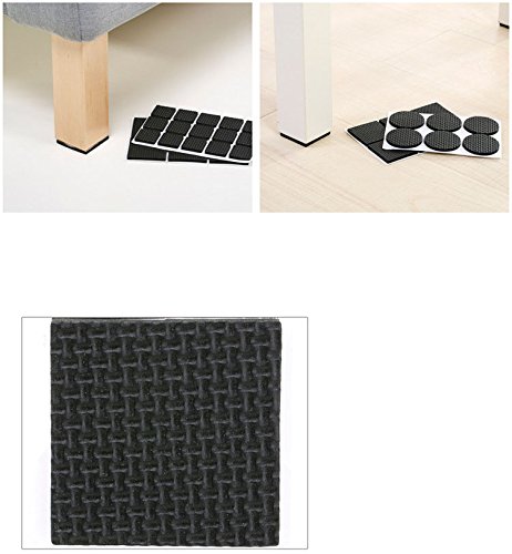 Antrader Antrader 48pcs Non-Slip Furniture Pads Self Adhesive Floor Protector Mat for Table Chair Sofa Feet Black Square 1.5 x 1.5 Inches - View 4 of 4