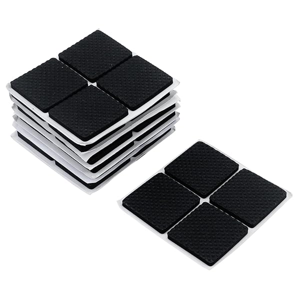 Antrader Antrader 48pcs Non-Slip Furniture Pads Self Adhesive Floor Protector Mat for Table Chair Sofa Feet Black Square 1.5 x 1.5 Inches