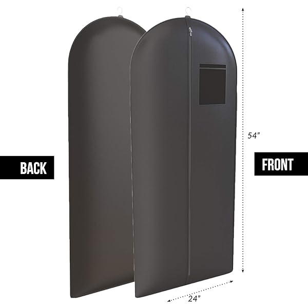 YOUR BAGS GARMENTUM Your Bags Black Suit Dress and Gown Garment Travel Bags 5 Pack 54 x 24 Large Window for Easy Storage and Travel - View 3 of 10
