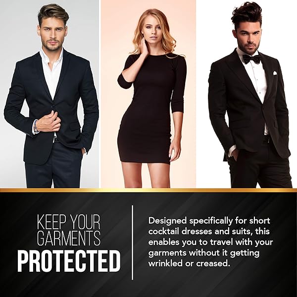 YOUR BAGS GARMENTUM Your Bags Black Suit Dress and Gown Garment Travel Bags 5 Pack 54 x 24 Large Window for Easy Storage and Travel - View 6 of 10