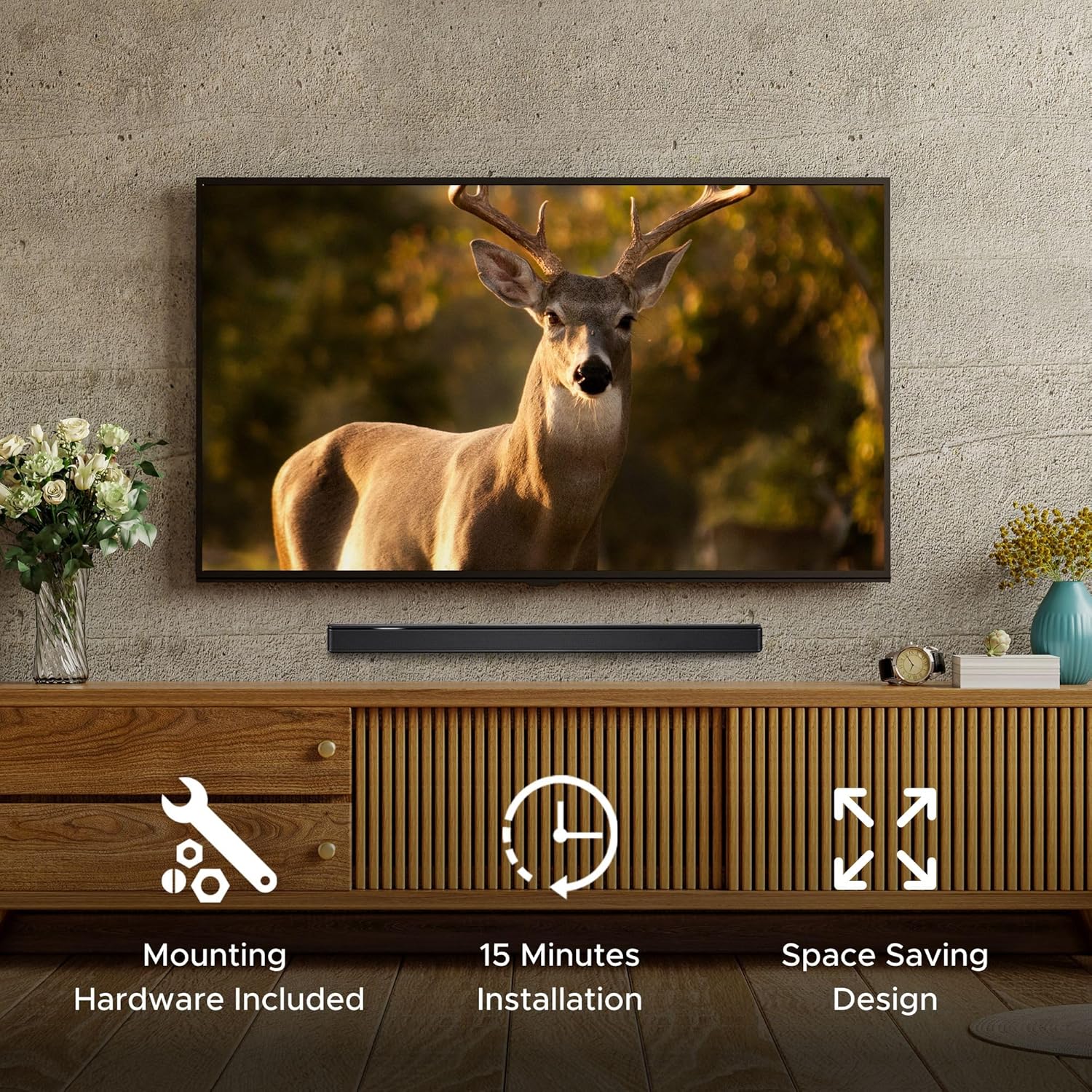 Sound Bass Adjustable Wall Mount Kit for Bose Smart Soundbars 300/500/550/600/700/900/Ultra - TV Speaker Bracket in Black - View 7 of 9