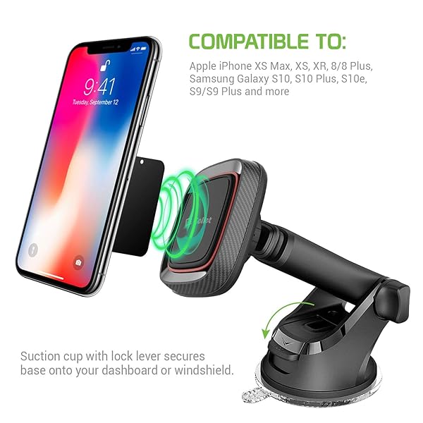 Cellet Cellet Magnetic Car Mount Phone Holder Universal Windshield Dashboard Holder with Long Arm for iPhones Samsung HTC GPS Devices - View 9 of 10
