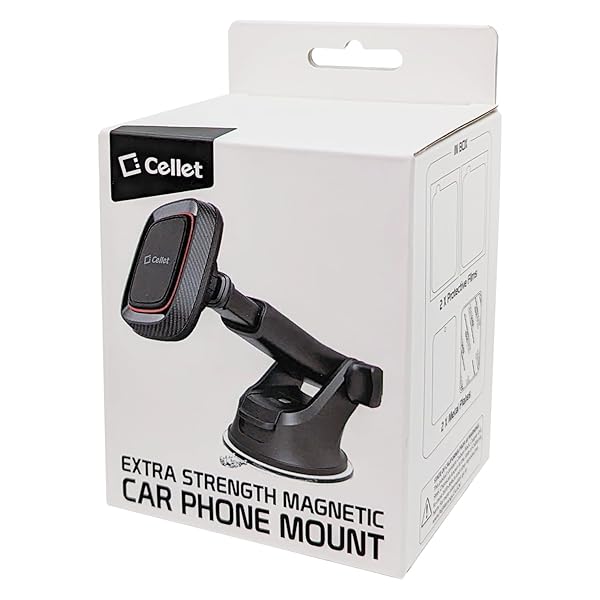 Cellet Cellet Magnetic Car Mount Phone Holder Universal Windshield Dashboard Holder with Long Arm for iPhones Samsung HTC GPS Devices - View 10 of 10