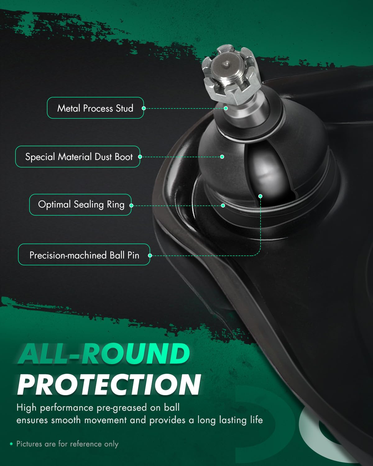 SCITOO SCITOO Front Outer Tie Rod Ends Pack of 2 for 1995-2004 Toyota Tacoma 4 Wheel and 1998-2004 Toyota Tacoma 2 Wheel - View 6 of 7