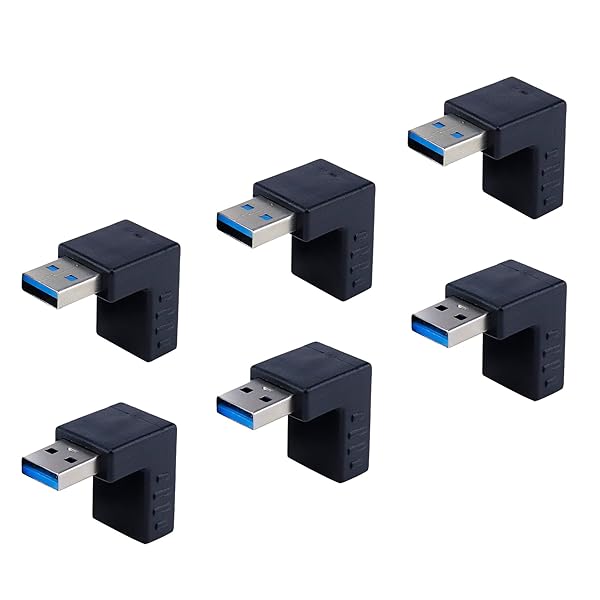 Antrader USB 3.0 A Male to Female 90 Degree Angle Adapter - 3 Pairs L Shape Data Connector