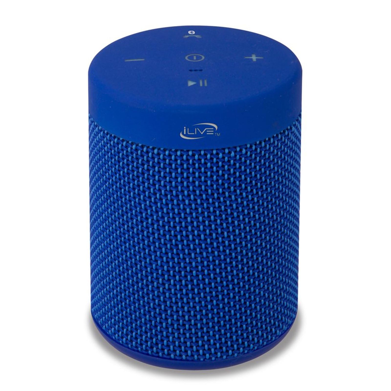 iLive Waterproof Fabric Wireless Speaker Compact Design Built-in Rechargeable Battery Blue Color Ideal for Outdoor Use