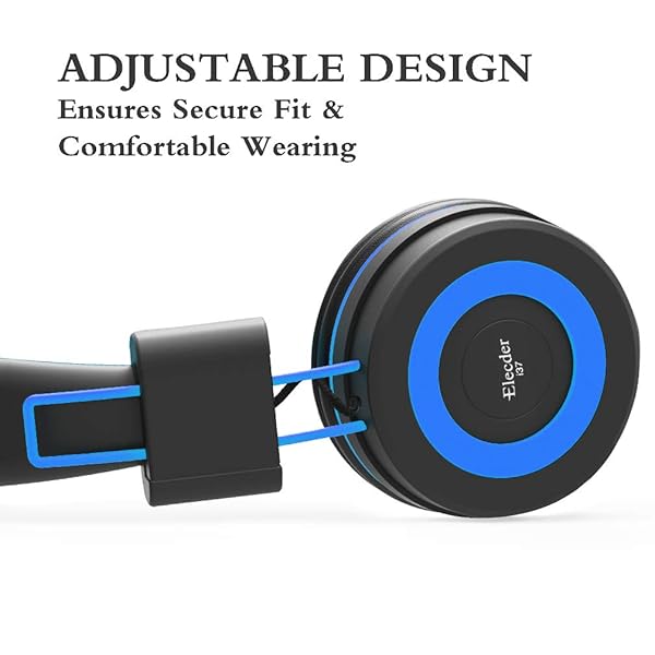 ELECDER ELECDER i37 Kids Headphones Children Girls Boys Teens Foldable Adjustable On Ear Headphones 3.5mm Jack Compatible Cellphones Computer MP3/4 Kindle School Tablet Black/Blue - View 5 of 8