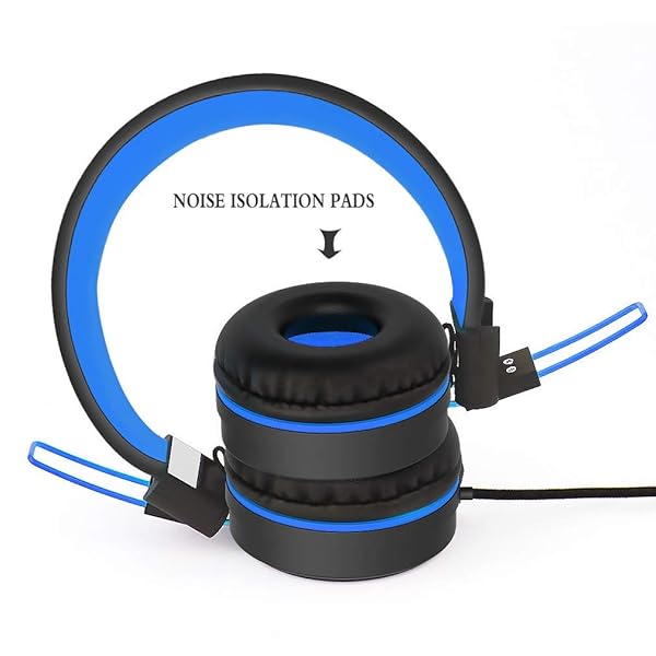 ELECDER ELECDER i37 Kids Headphones Children Girls Boys Teens Foldable Adjustable On Ear Headphones 3.5mm Jack Compatible Cellphones Computer MP3/4 Kindle School Tablet Black/Blue - View 6 of 8